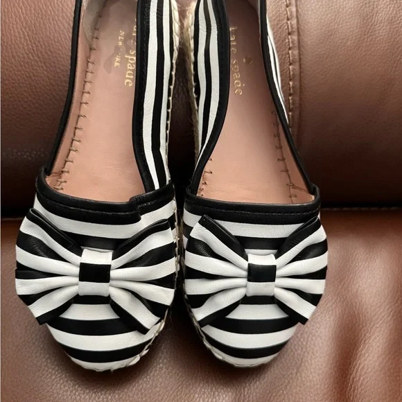 Kate Spade Black and White Espadrille Shoes - Picture 2 of 6